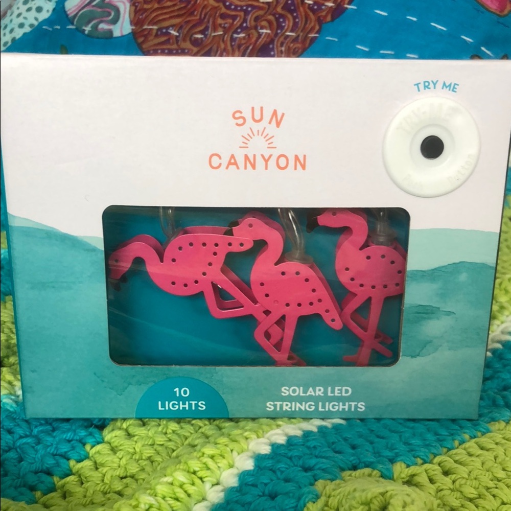 Pink Flamingo Solar LED String Lights